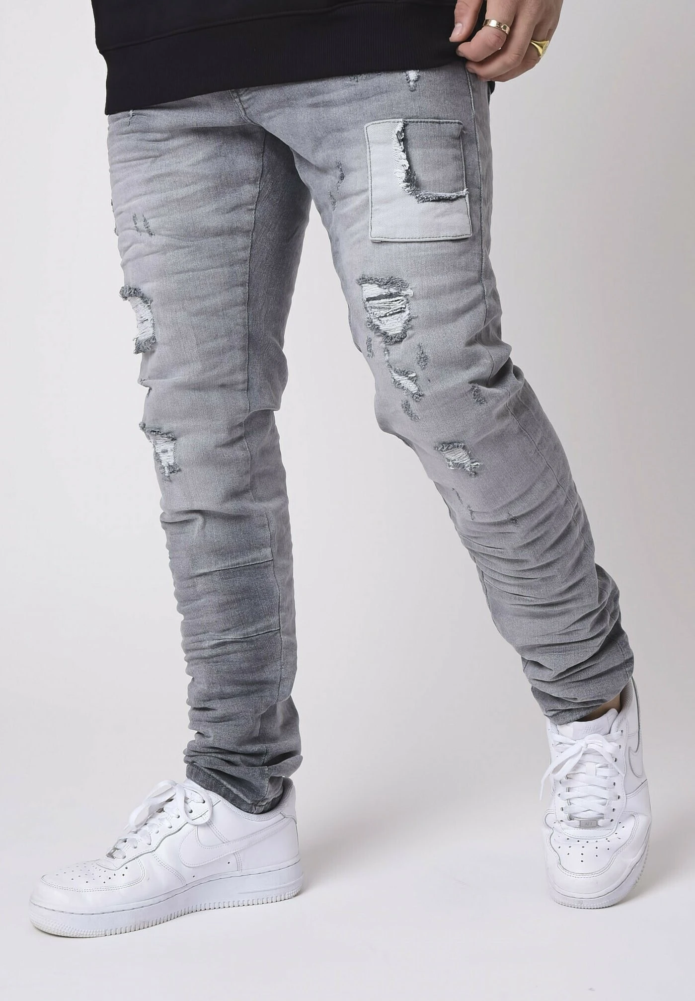 AVEC EMPIÈCEMENTS STYLE PATCH - Slim Fit Jeans 6 AVEC EMPIÈCEMENTS STYLE PATCH - Slim Fit Jeans - Afbeelding 4