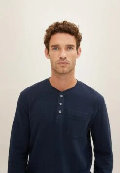 Tom Tailor HENLEY MIT WAFFELSTRUKTUR - Longsleeve -Heren Kleding Winkel 665f23d9d9084ee48fde1cf6133c9d45